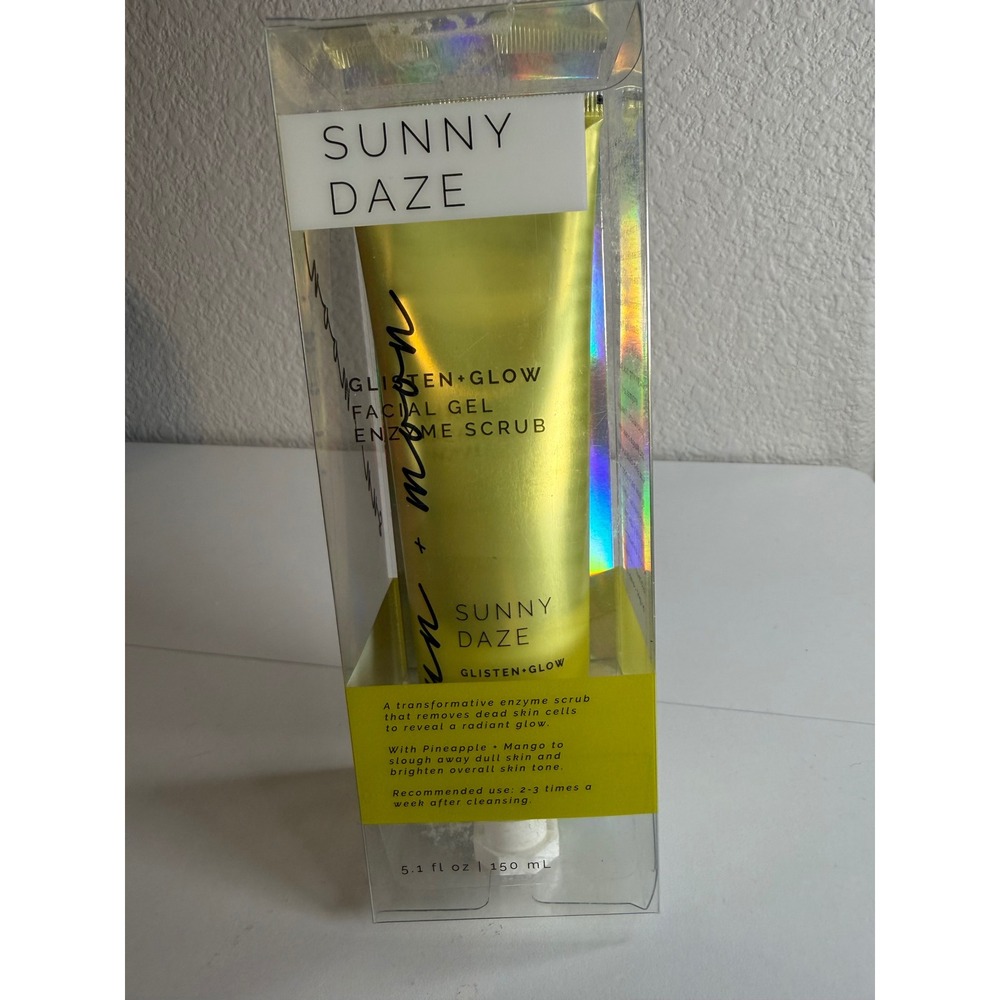 Sunny Daze Glisten + Glow Facial‎ Gel Enzyme Scrub Sun Moon Beauty 5.1 oz